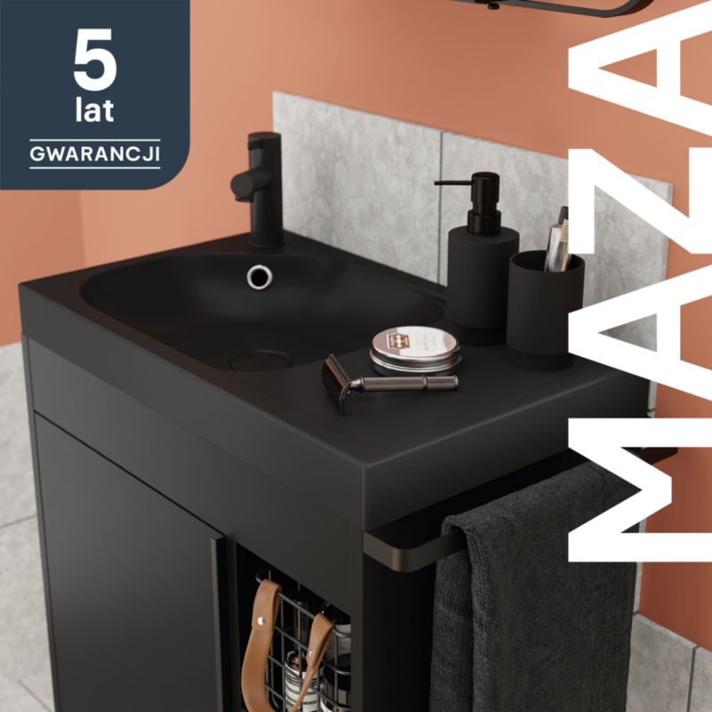 GoodHome Maza 60 cm konglomeratvask i mat-sort