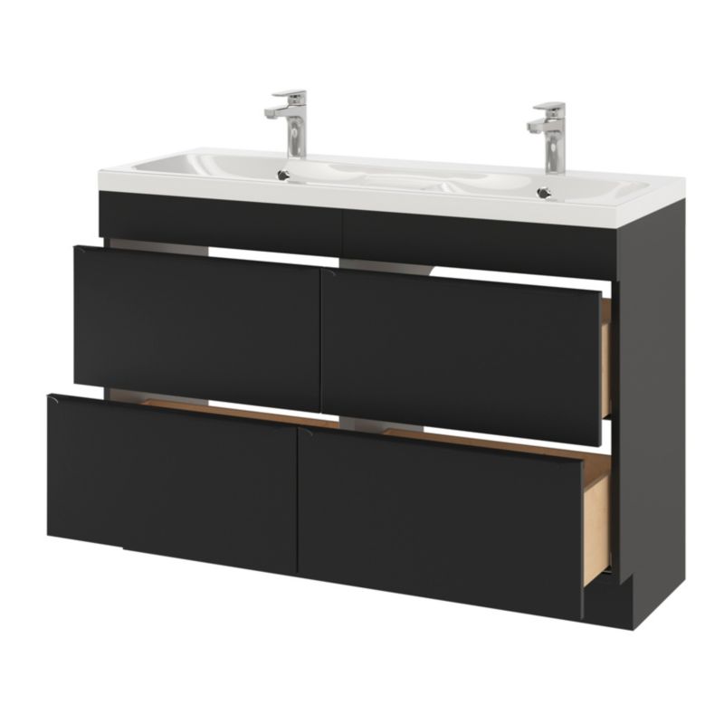 GoodHome Mila 120 cm konglomeratvask med sifon