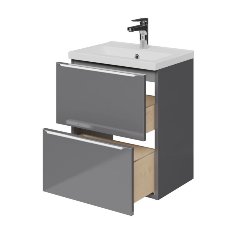 GoodHome Nira slim keramisk møbelvask 12,4 x 36,3 x 50,4 cm