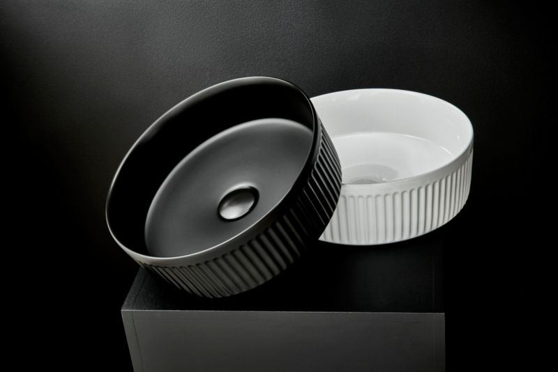 Keramisk bordmonteret vask Enya Ø 36 cm hvid