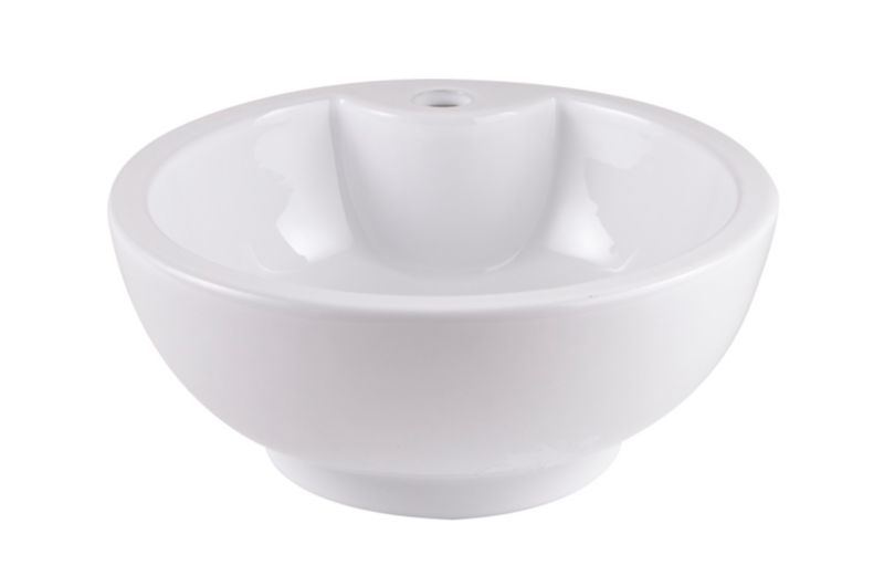 GoodHome Fenella keramisk bordmonteret vask Ø 40 cm hvid