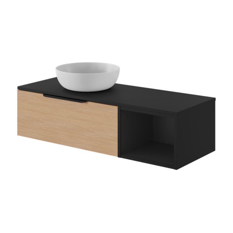 Ceramisk bordmonteret vask GoodHome Ondava 38,5 cm hvid