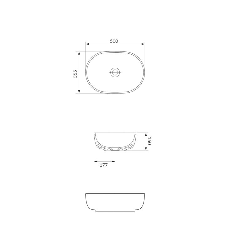 Bordmonteret vask Cersanit Moduo 50 cm beige