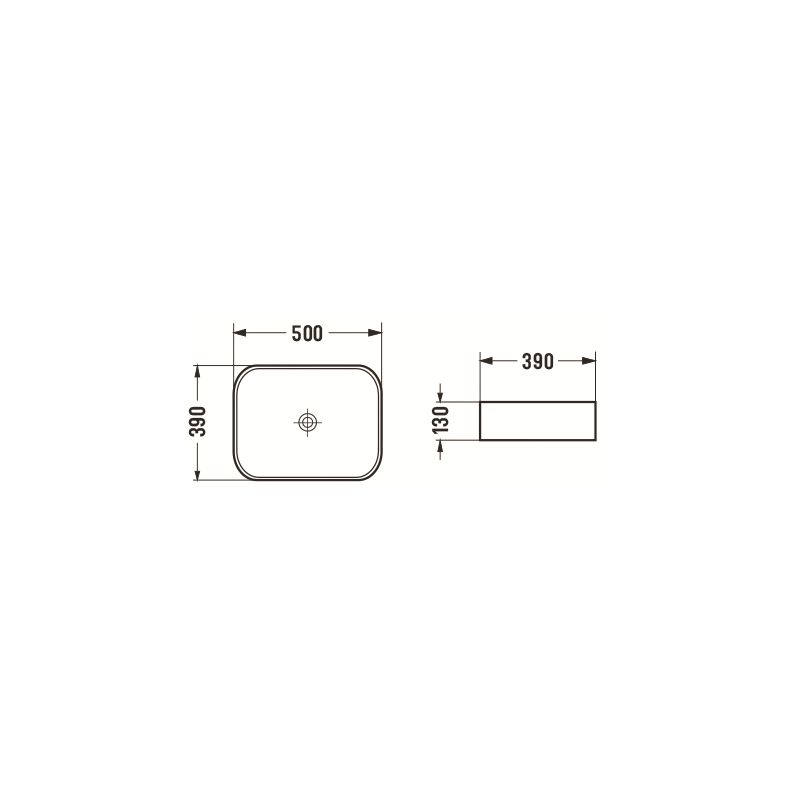 Mexen Carla bordmonteret vask 50 x 39 cm mat-sort 1 stk.
