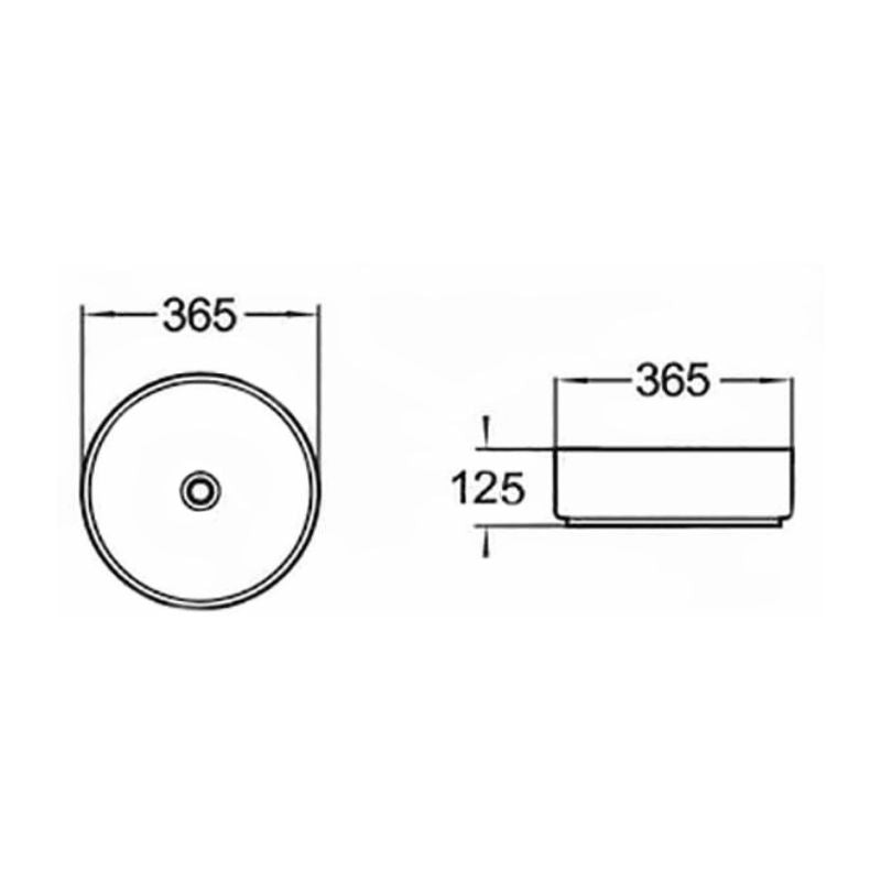 Mexen Clarisa bordmonteret vask 36 x 36 cm hvid/guld 1 stk.