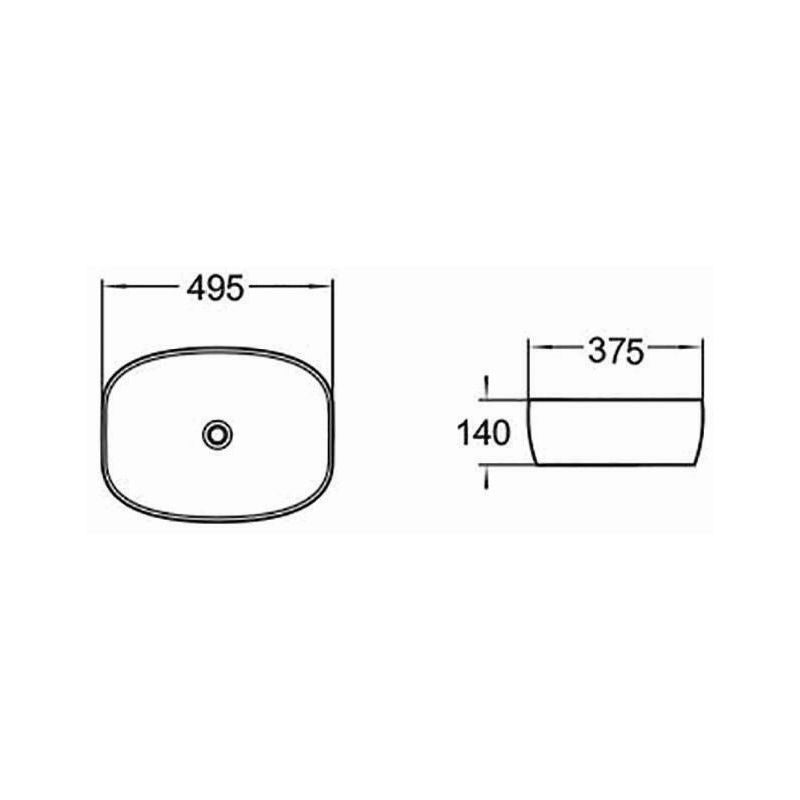 Mexen Editta bordmonteret vask 49 x 37 cm grå stenlook 1 stk.