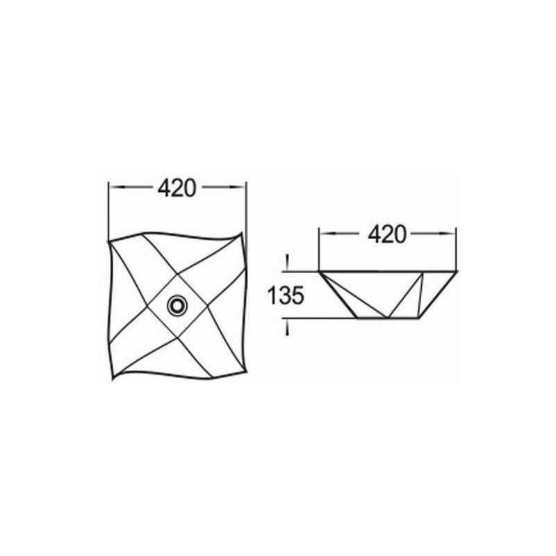 Mexen Elvira bordmonteret vask 42 x 42 cm hvid 1 stk.