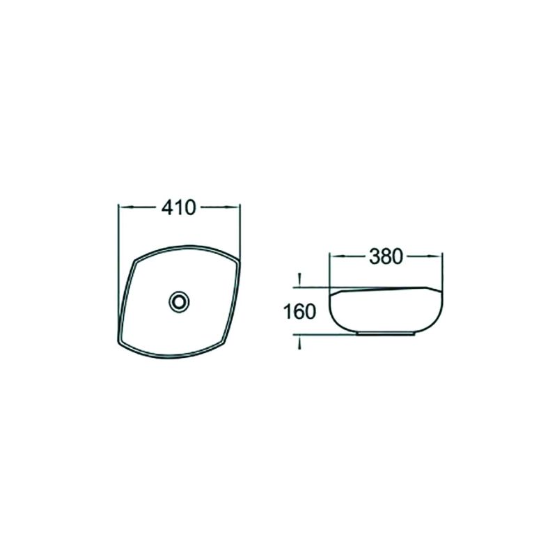 Mexen Enrica bordmonteret vask i hvid 41 x 38 cm, 1 stk.