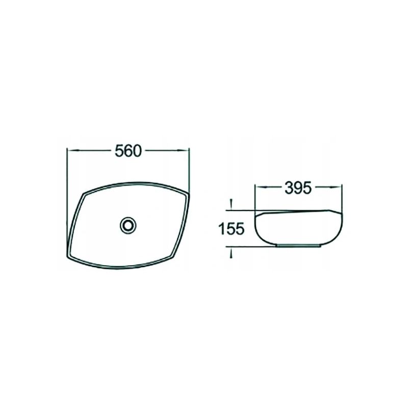 Bordmonteret vask Mexen Gianna 56 x 39 cm hvid 1 stk.