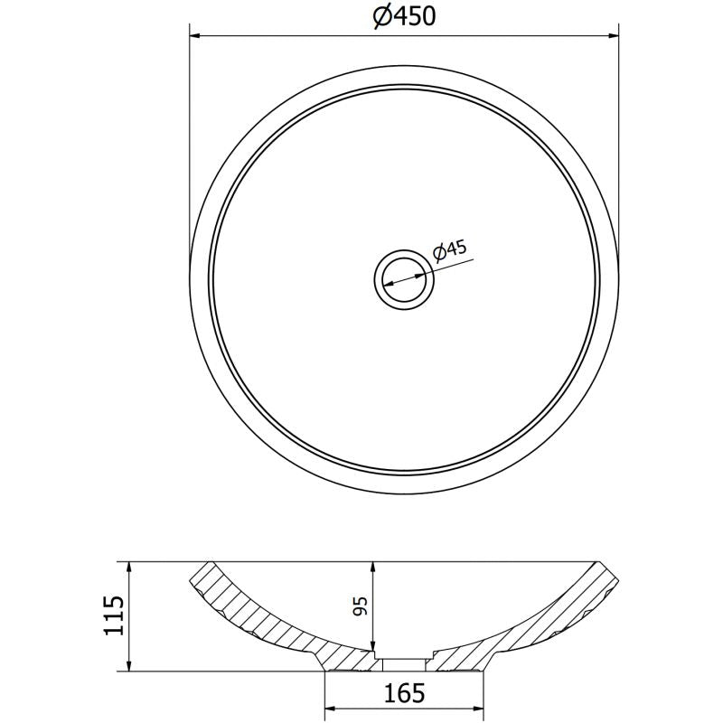 Mexen Heba transparent bordmonteret vask 45 x 45 cm 1 stk.