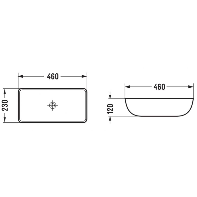 Mexen Klara bordmonteret vask 46 x 23 cm mat-sort 1 stk.