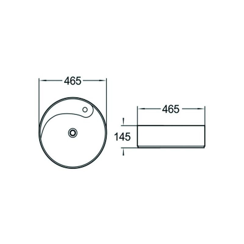 Mexen Lila bordmonteret vask i hvid 46,5 x 46,5 cm, 1 stk.