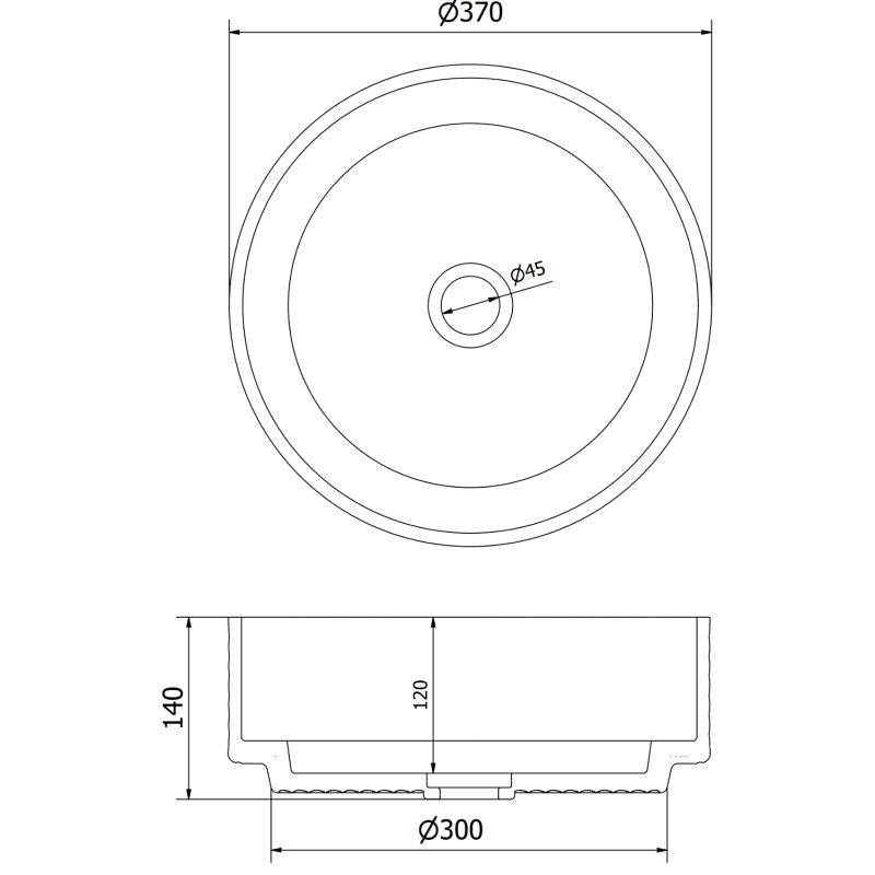 Mexen Lira transparent bordmonteret vask 37 x 37 cm 1 stk.