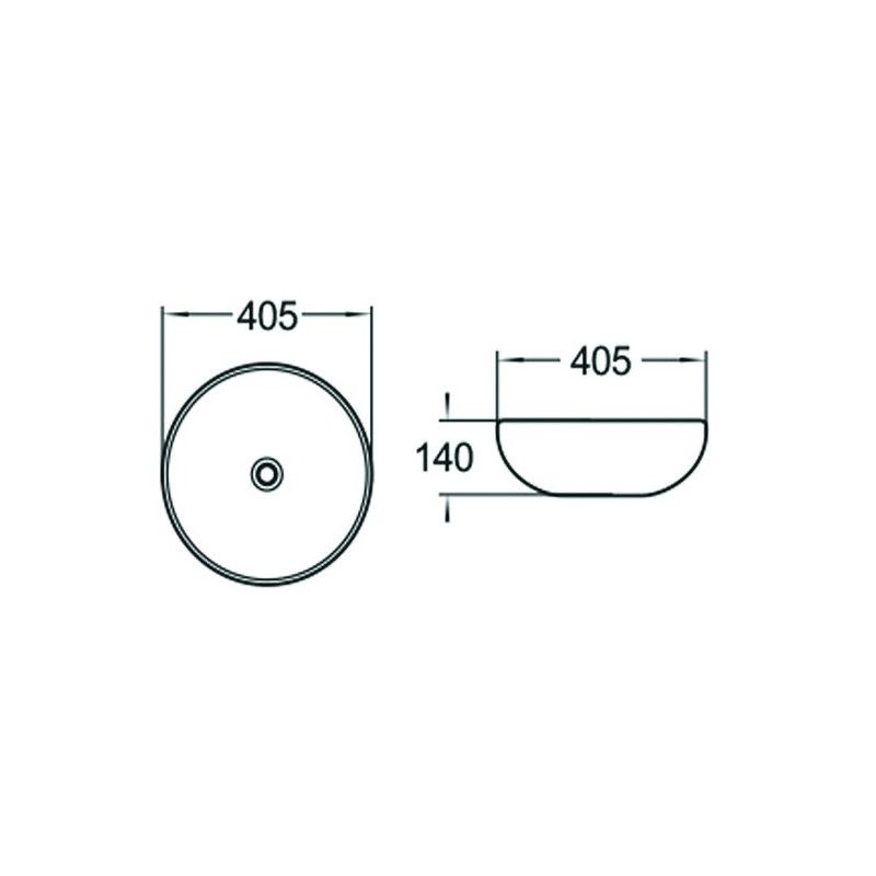 Mexen Luca bordmonteret vask hvid 40,5 x 40,5 cm 1 stk.