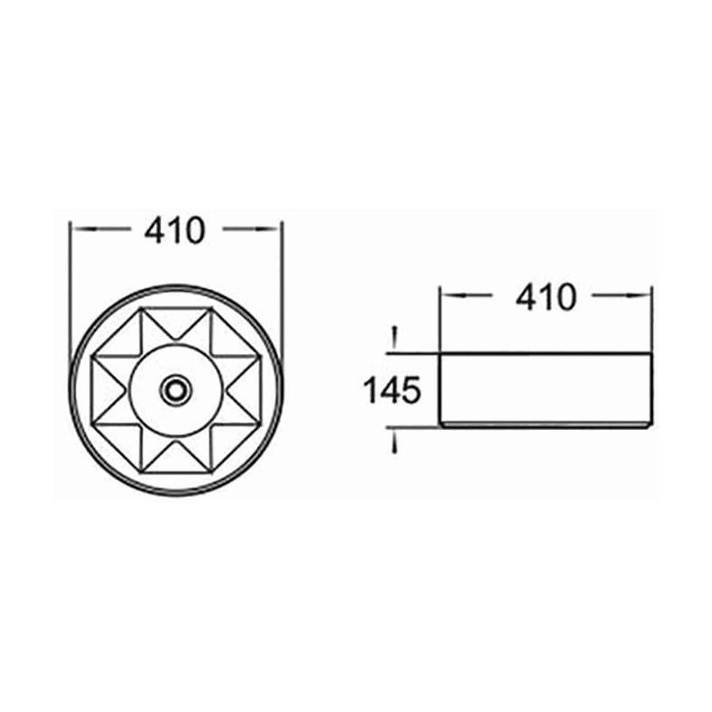 Mexen Lupita blå bordmonteret vask 41 x 41 cm 1 stk.