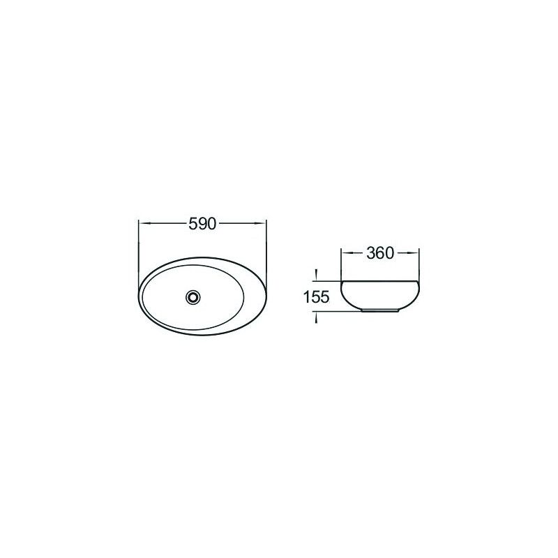 Mexen Malwa bordmonteret vask 59 x 36 cm hvid 1 stk.