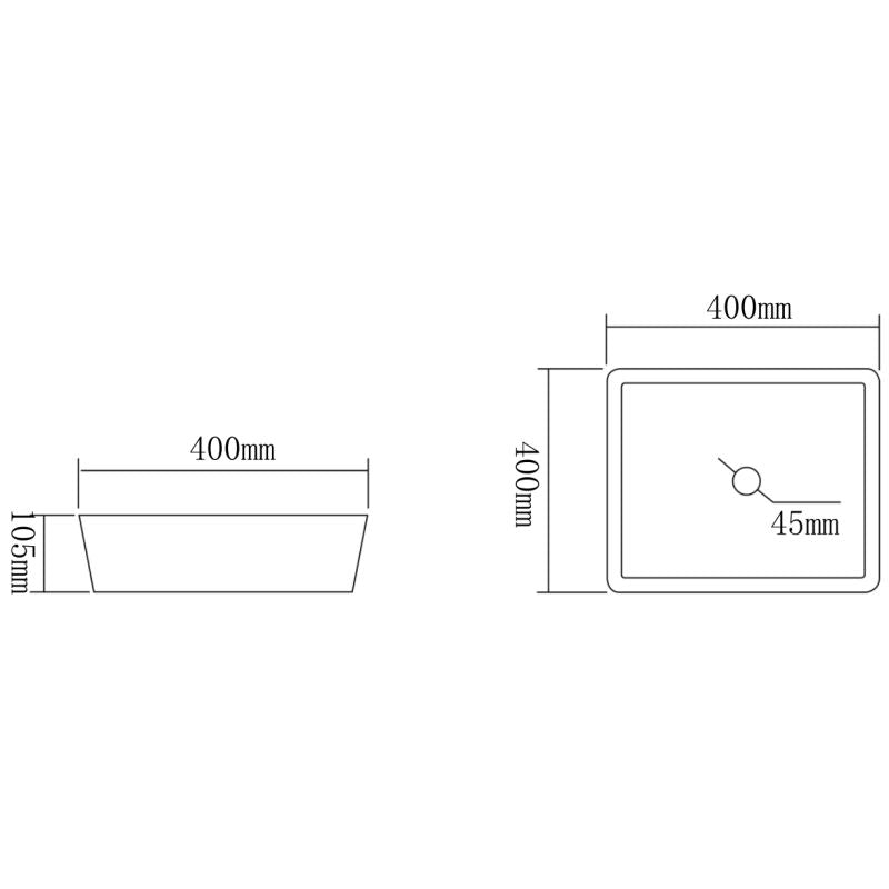 Mexen Mika transparent bordmonteret vask 40 x 40 cm 1 stk.
