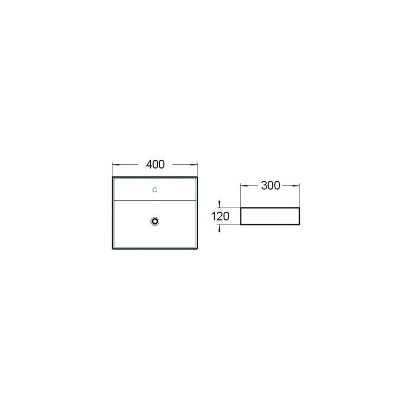 Mexen Mini bordmonteret vask hvid 40 x 30 cm 1 stk.