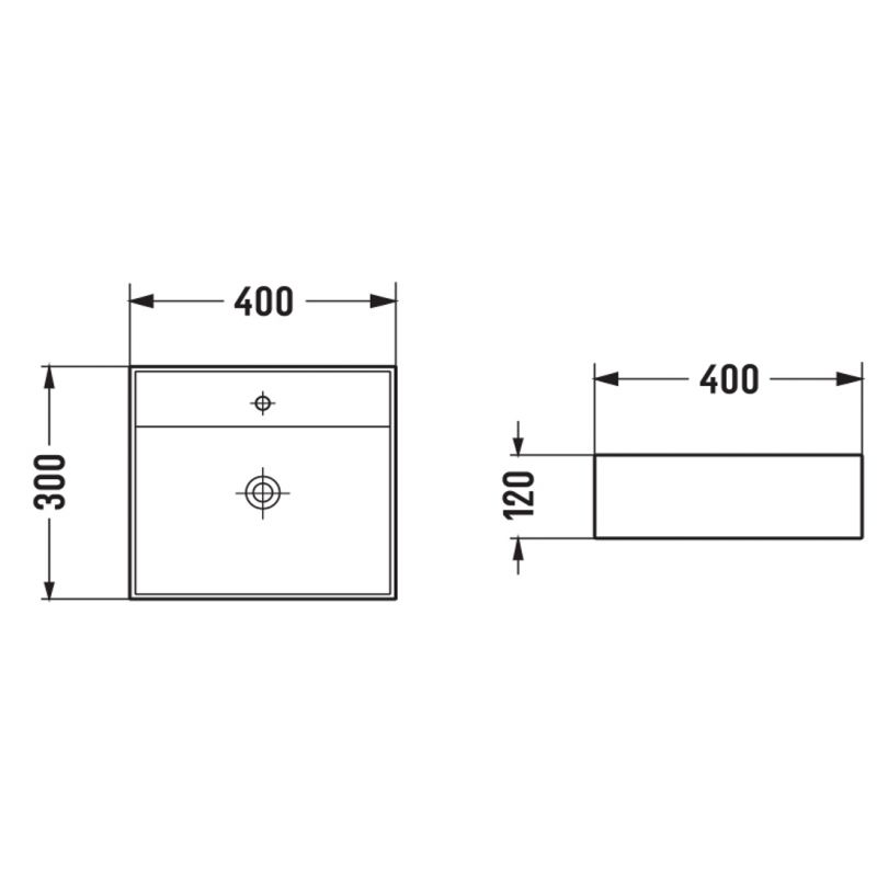 Mexen Mini bordmonteret vask mat-sort 40 x 30 cm 1 stk.
