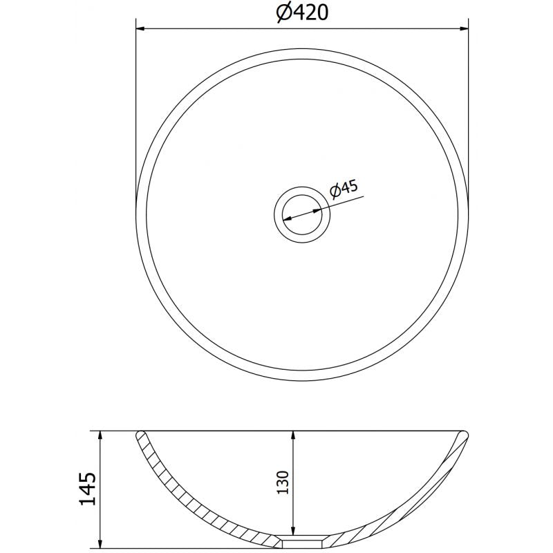 Mexen Mira blå vask til bordmontage 42 x 42 cm, 1 stk.