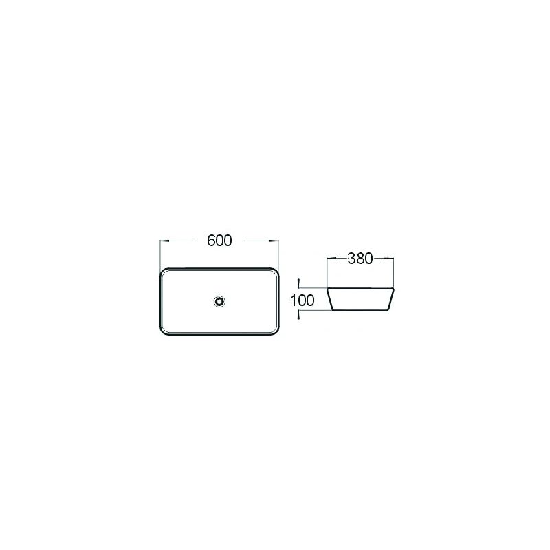 Mexen Nina bordmonteret vask 60 x 38 cm hvid 1 stk.