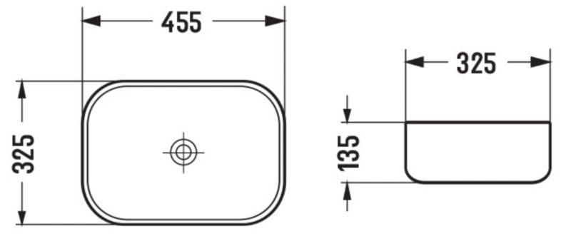 Mexen Rita bordmonteret vask i beige sten 45 x 32 cm, 1 stk.