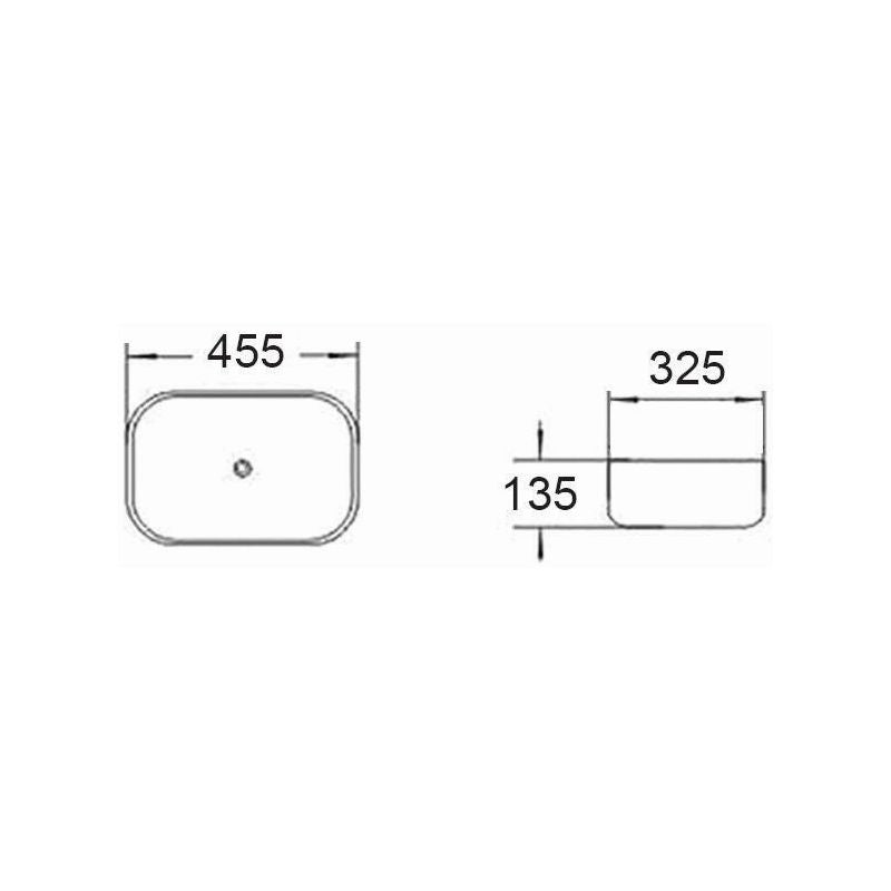 Mexen Rita bordmonteret vask hvid/sort 45,5 x 32,5 cm 1 stk.
