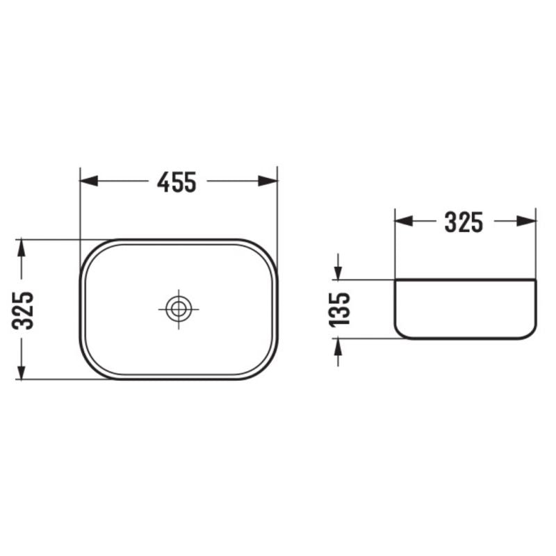 Mexen Rita bordmonteret vask i grå sten 45,5 x 32,5 cm 1 stk.