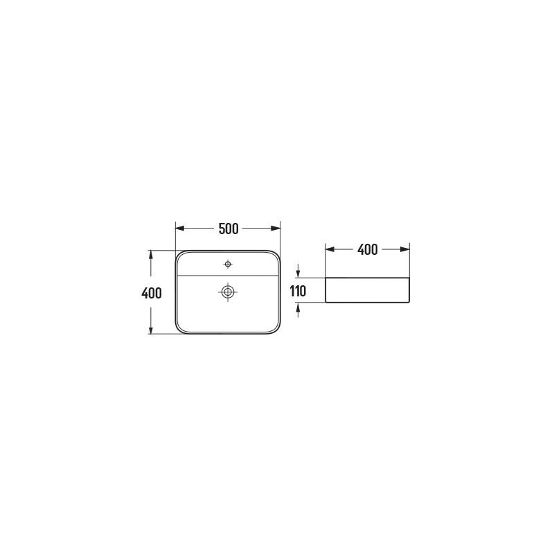 Mexen Sofia bordmonteret vask 50 x 40 cm mat sort 1 stk.