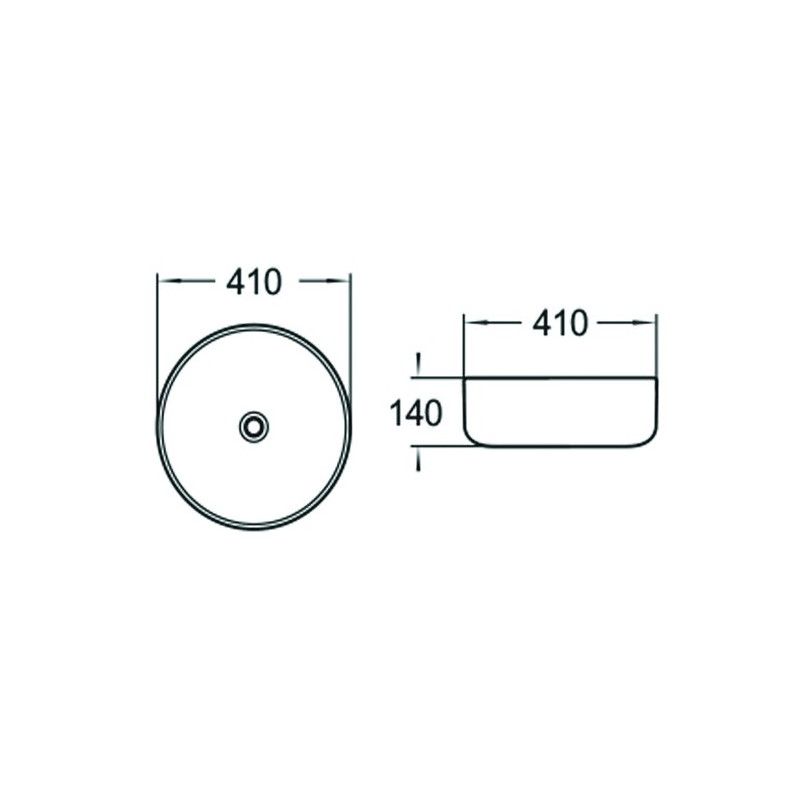 Mexen Tina bordmonteret vask i hvid 41x41 cm 1 stk.