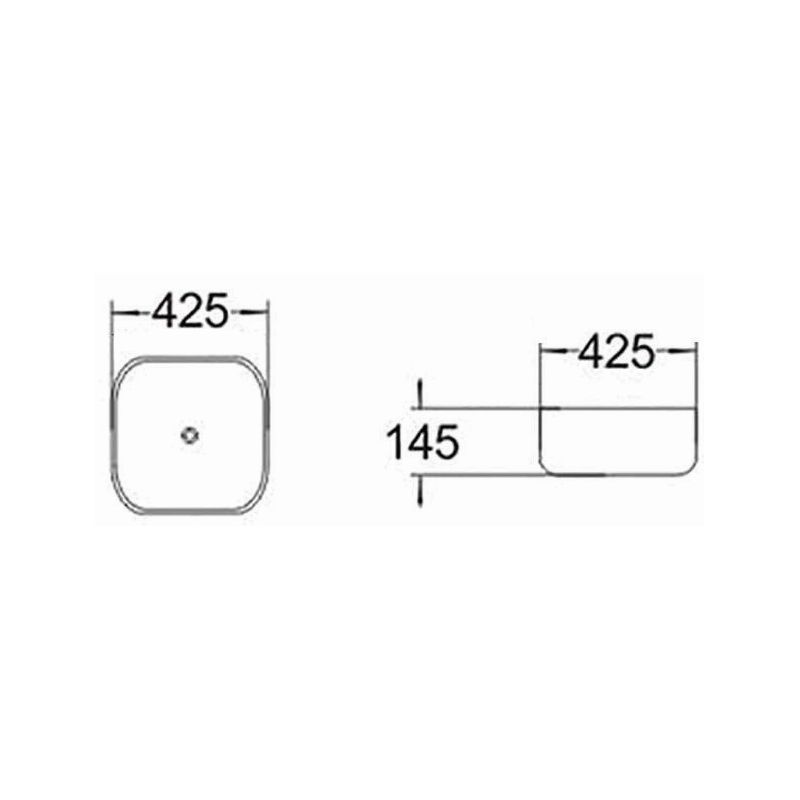 Mexen Vera bordmonteret vask i sort/guld 42 x 42 cm, 1 stk.