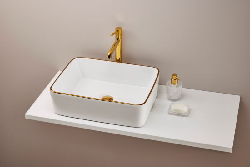 Sepio bordmonteret vask 45,5 x 32 cm i guld