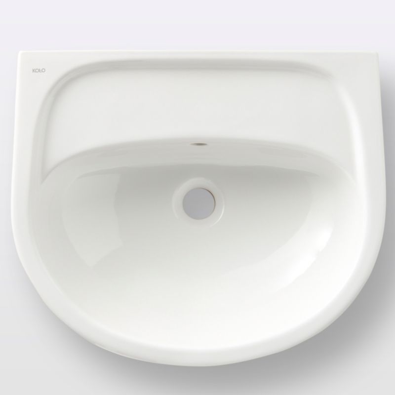 Vægmonteret keramisk håndvask Koło Solo 50 x 42 cm hvid uden hul til armatur