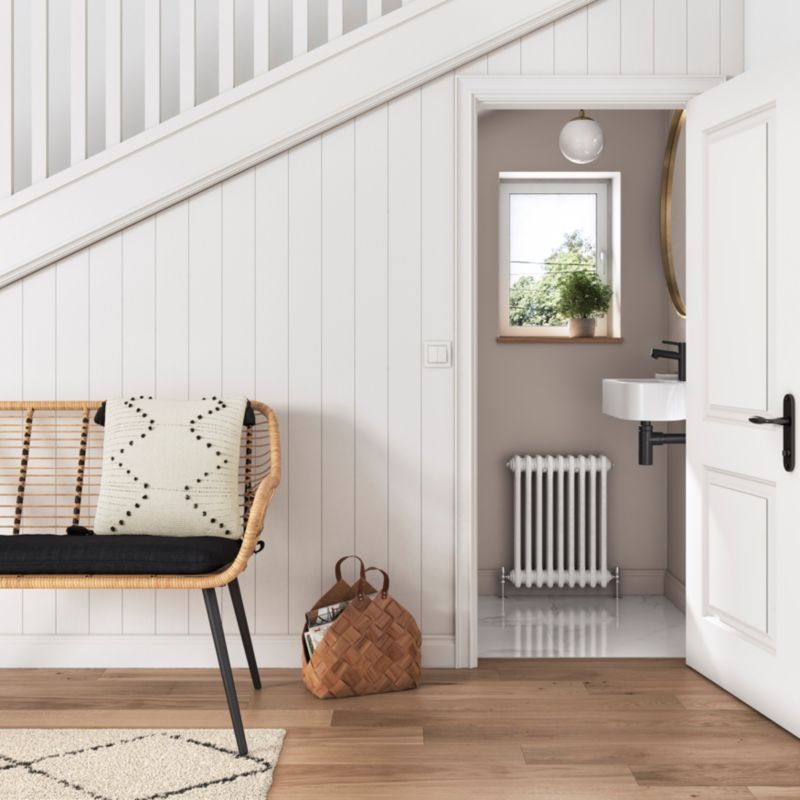 GoodHome Levanna væghængt håndvask 47 x 29,5 cm hvid