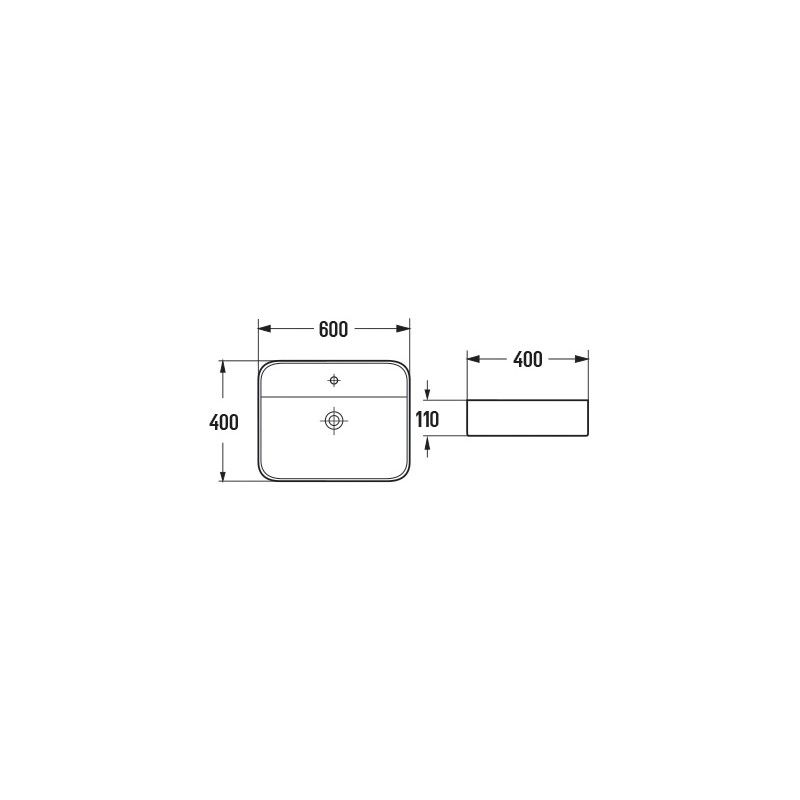 Vægmonteret vask Mexen Sofia hvid 60 x 40 cm 1 stk.