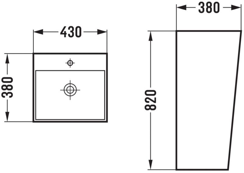 Fritstående vask Mexen Liza sort 43 x 38 cm 1 stk.