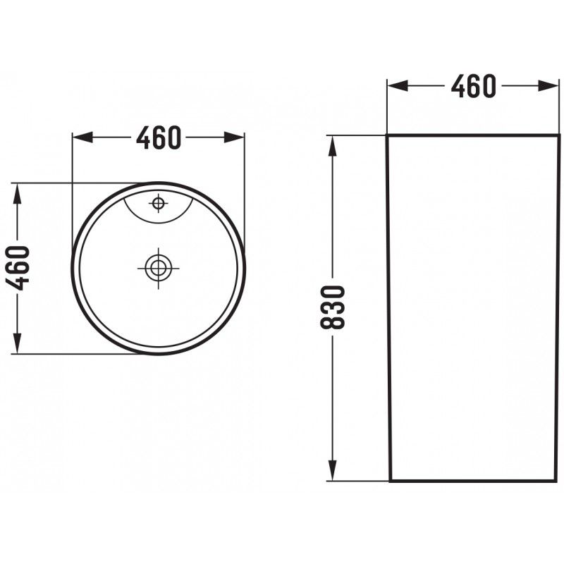 Fritstående vask Mexen Mana hvid 46 x 46 cm 1 stk.