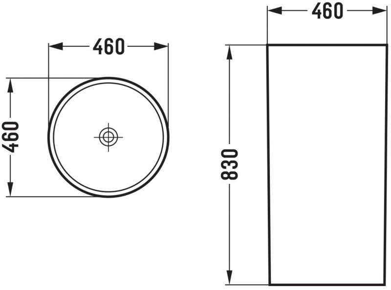 Fritstående håndvask Mexen Nerda sort 46 x 46 cm 1 stk.