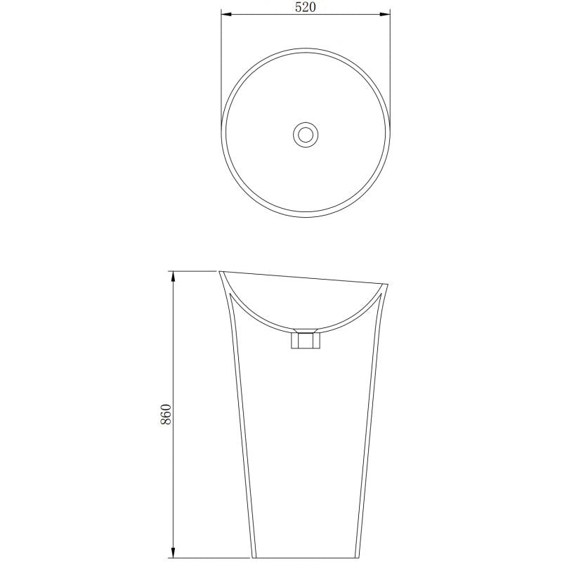 Fritstående vask Mexen Nilda hvid 52 x 52 cm 1 stk.