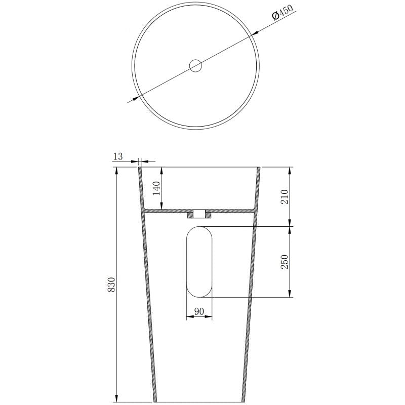 Fritstående håndvask Mexen Onyx-01 hvid 45 x 45 cm 1 stk.