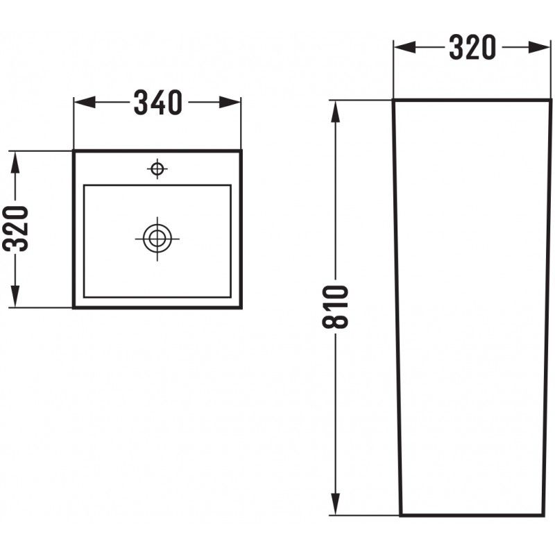 Fritstående vask Mexen Sira sort 34 x 32 cm 1 stk.