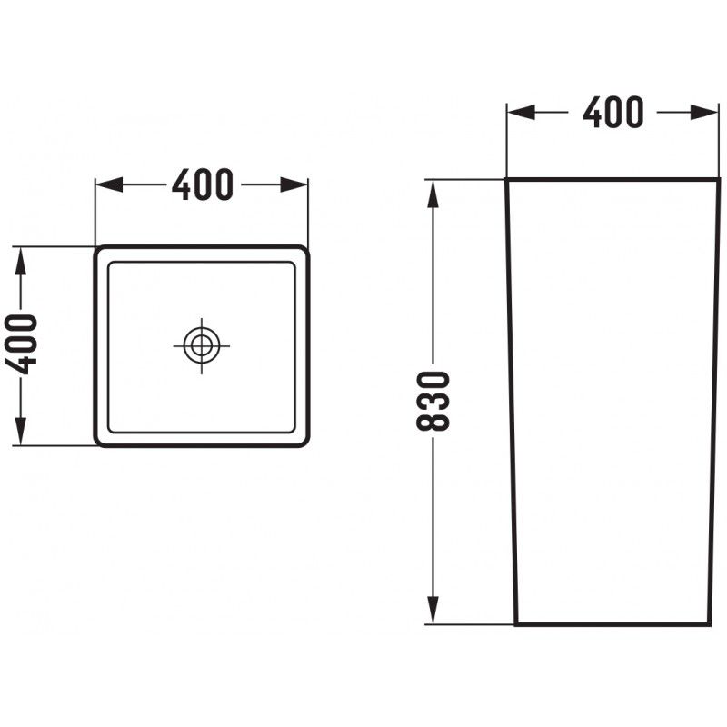 Fritstående vask Mexen Tana hvid 40 x 40 cm 1 stk.