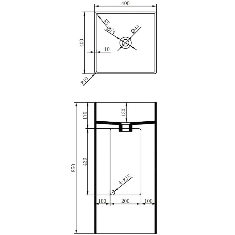 Fritstående vask Mexen Xola-1 hvid 40 x 40 cm 1 stk.