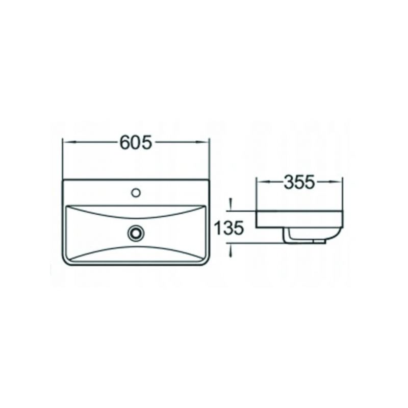 Indbygget vask Mexen Dagna hvid 60,5 x 35,5 cm 1 stk.