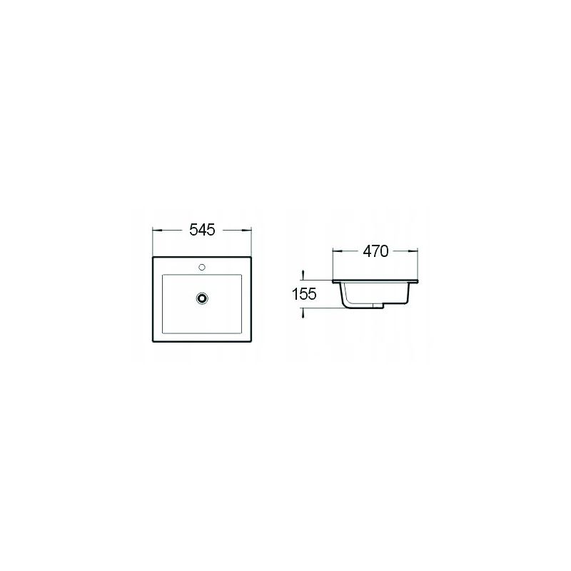 Indbygget vask Mexen Salma hvid 54,5 x 47 cm 1 stk.