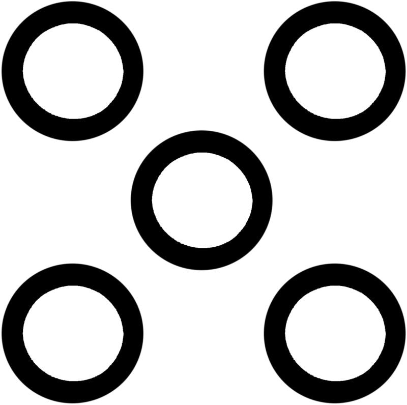 Pakke med 5 stk. 3/4" pakninger i blisterpakning