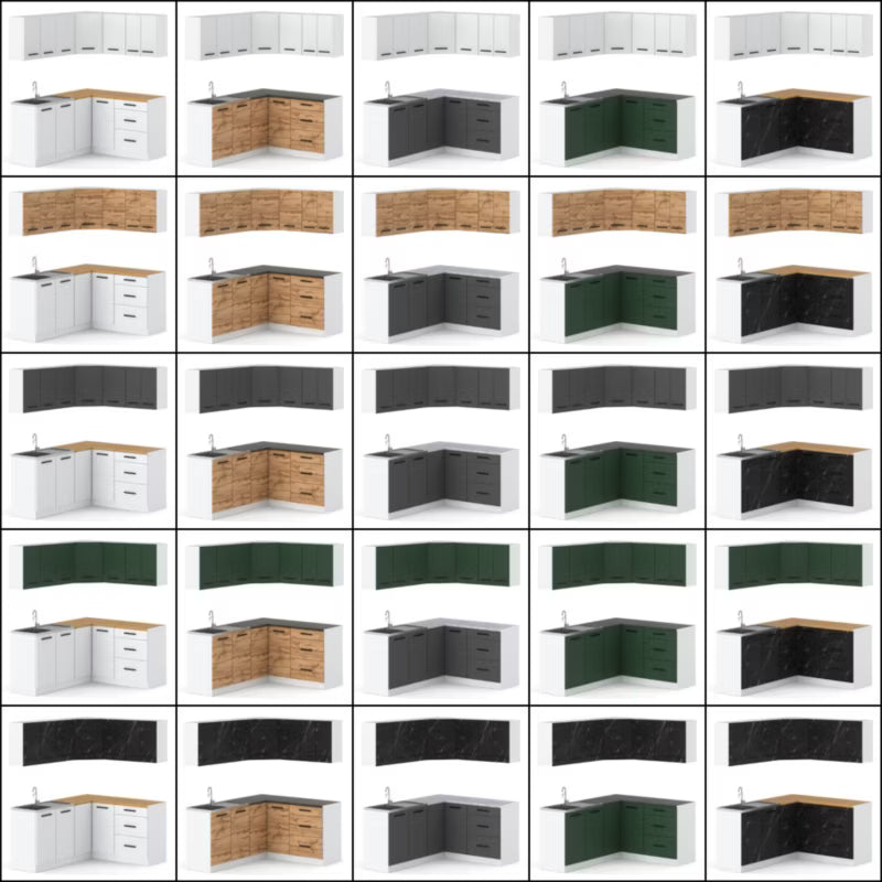 Vinkelkøkken Diana 320 cm Wotan Eg Grå Mat