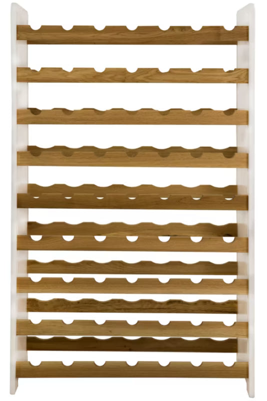 Vinreol 72x118 cm Egetræ MDF Hvid 63 Flasker