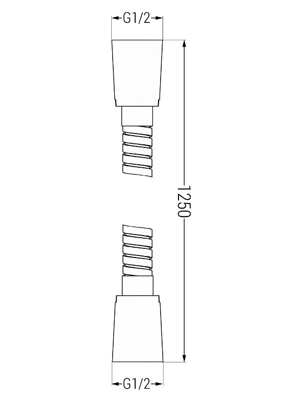 Mexen krom bruserslange 1,25 m, 1 stk.
