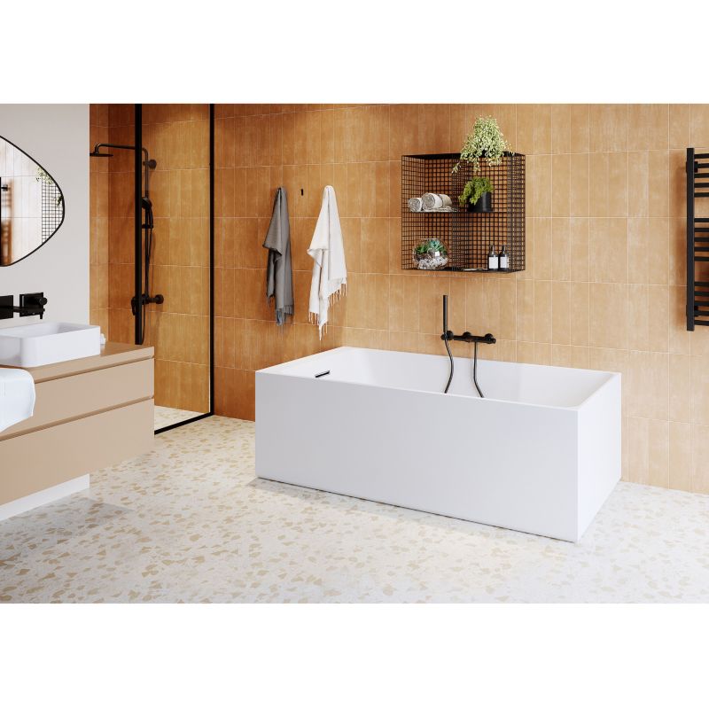 Akrylbadekar GoodHome Bakor 160 x 75 cm rektangulært hvidt